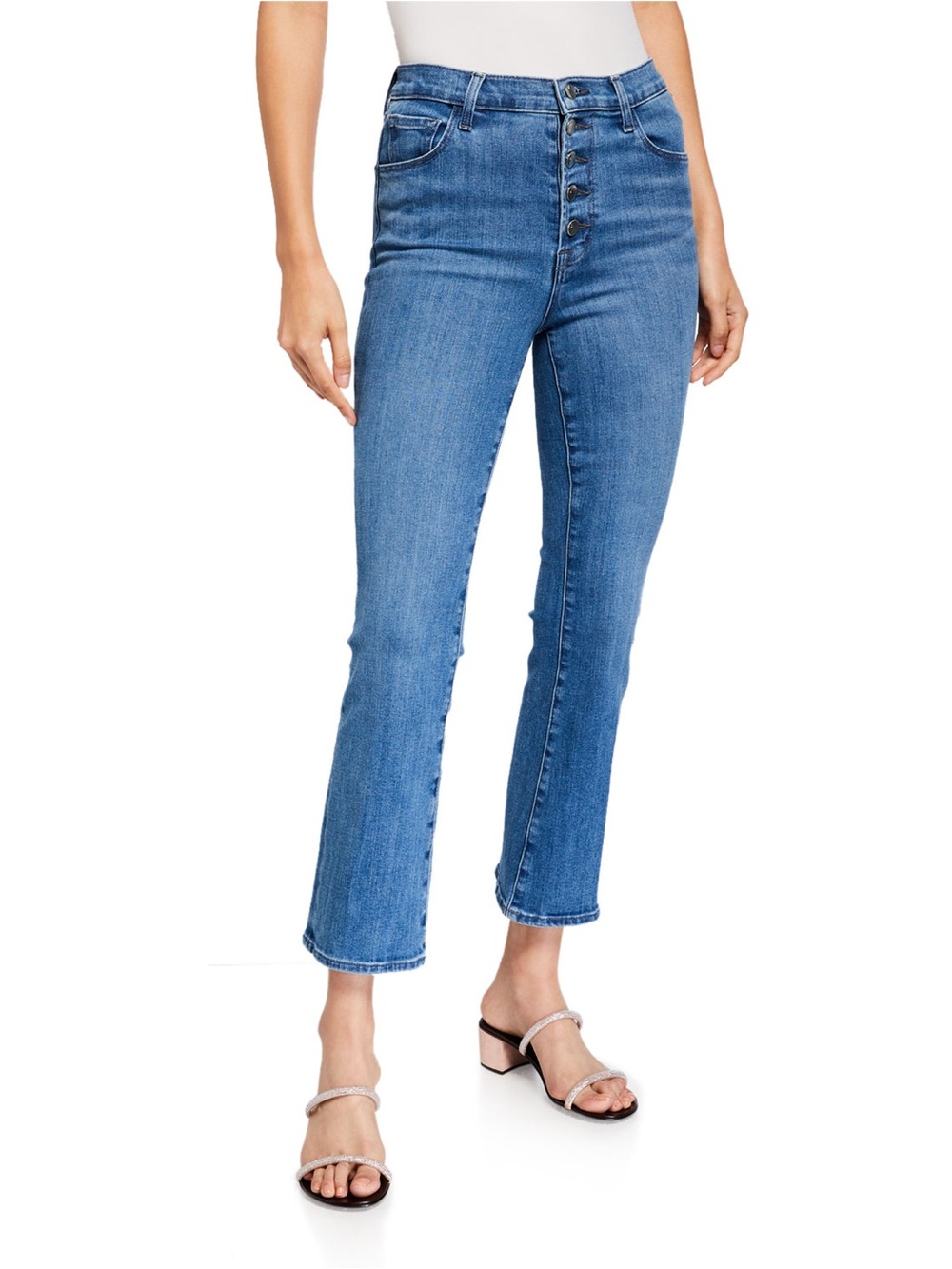 NWT J Brand Lillie High Rise Crop Flare Jeans Heart Blue Sz 30 - Picture 2 of 13